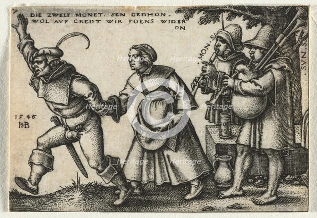 The Peasant Wedding or the Twelve Months: No. 7, 1546. Creator: Hans Sebald Beham (German, 1500-1550).