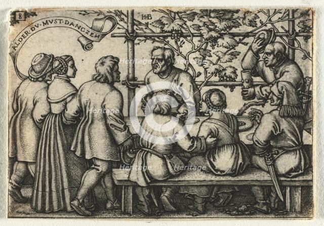 The Peasant Wedding or the Twelve Months: No. 8, 1546. Creator: Hans Sebald Beham (German, 1500-1550).