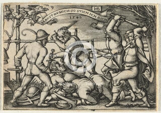 The Peasant Wedding or the Twelve Months: No. 9, 1547. Creator: Hans Sebald Beham (German, 1500-1550).