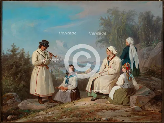 The Peasantry from Kurkijoki, after Magnus von Wright, 1860-1865. Creator: Robert Wilhelm Ekman.