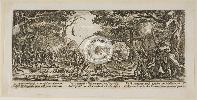 The Peasants Avenge Themselves, plate seventeen from The Large Miseries of War, n.d. Creator: Gerard van Schagen.