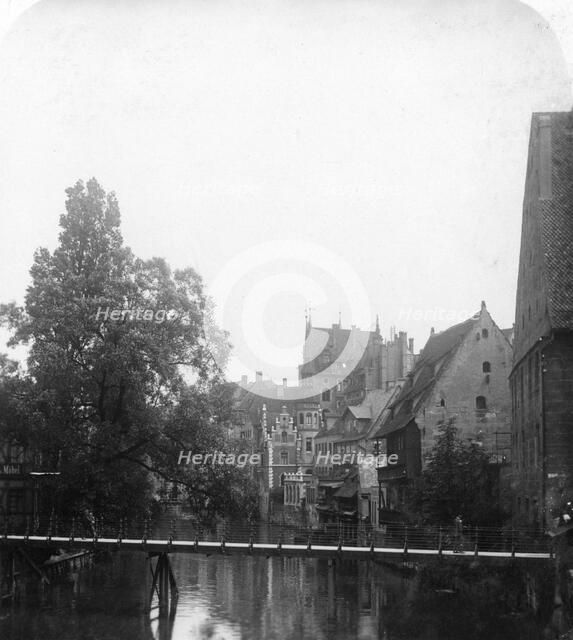 The Pegnitz river, Nuremberg, Germany, c1900s.Artist: Wurthle & Sons