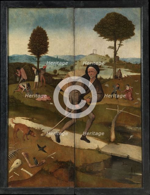 The Peddler (The Haywain Triptych, reverse). Artist: Bosch, Hieronymus (c. 1450-1516)
