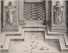 The Pedestal of the Central Portal with Figures of Two Archdukes of Austria, from the Arch..., 1515. Creator: Hans Springinklee