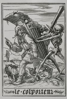 The Pedlar from "The Dance of Death", 1538, (1877). Creator: Unknown