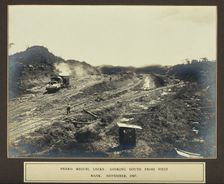 The Pedro Miguel Locks, Panama Canal construction: view of train tracks, looking south from...1907. Creator: Unknown