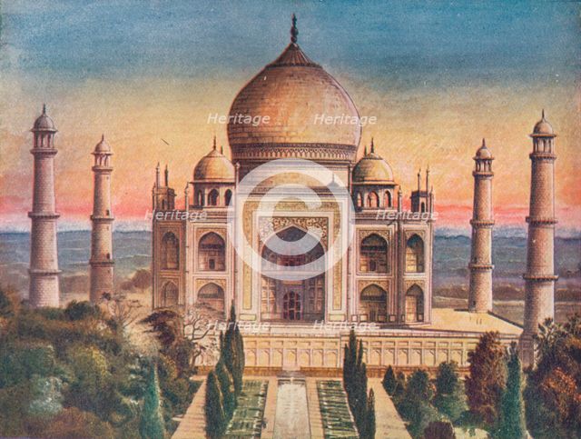 'The Peerless Gem of Mohammerdan Architecture: the Taj Mahal at Agra', 1908. Creator: Unknown.