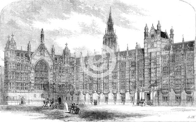 The Peers-Front, New Palace of Westminster, 1856.  Creator: J. & A.W..