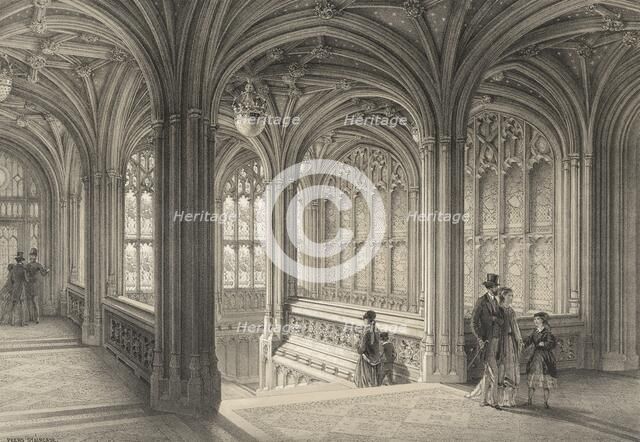 The Peers' Staircase, House of Lords, Palace of Westminster, London, 1860.  Artist: Unknown.