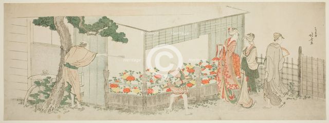The Peony Show, Japan, c. 1799. Creator: Hokusai.