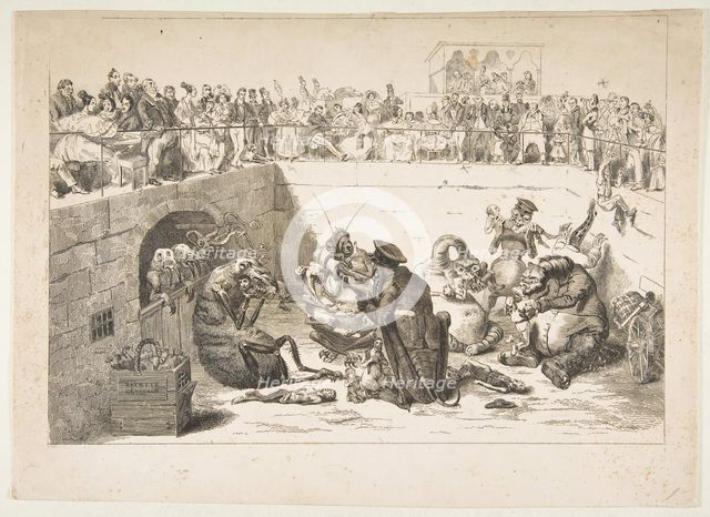 The People Delivered to the Vampire Taxes, May 1833. Creators: Jean Ignace Isidore Gerard, Auguste Raffet.