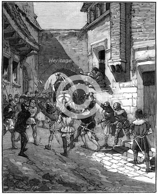 The people of Cambrai revolt, and drive out their Bishop, 10th-13th century (1882-1884).Artist: Spex