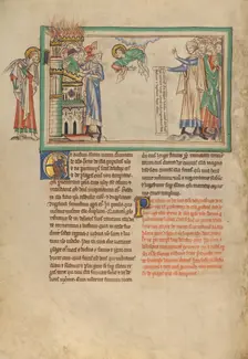 The People of God Leaving Babylon and Merchants Lamenting Babylon, about 1255-1260. Creator: Unknown