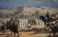 The people of Israel is heading to the Jordan carrying the Ark of the Covenant