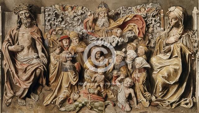 The people of Lyons receiving deliverance from the plague, 1904. Creators: Aleardo Terzi, Workshop of Master of the Biberach Holy Kinship.