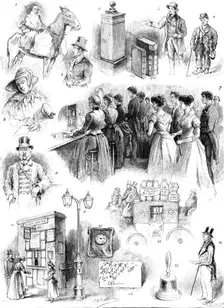 The Penny Postage Jubilee Celebration at Guildhall: exhibition of Post-Office relics..., 1890. Creator: P Naumann