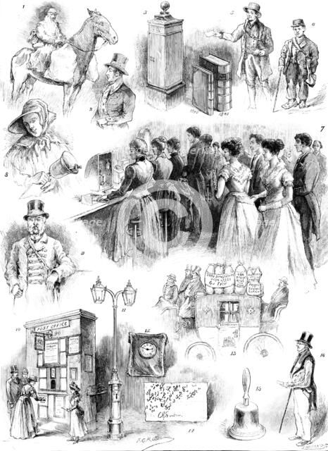 The Penny Postage Jubilee Celebration at Guildhall: exhibition of Post-Office relics..., 1890. Creator: P Naumann.