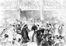 The Penny Postage Jubilee Celebration at Guildhall: the Lord Mayor receiving visitors..., 1890. Creator: P Naumann