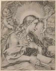 The Penitent Magdalene, first quarter 17th century. Creator: Francesco Villamena