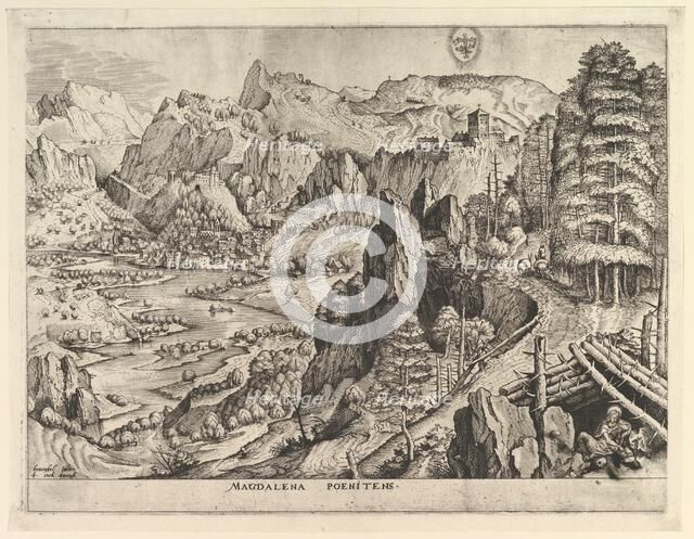 The Penitent Magdalene (Magdalena poenitens) from The Large Landscapes, ca. 1555-56. Creator: Johannes van Doetecum I.