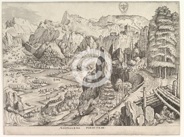 The Penitent Magdalene (Magdalena Poenitens) from The Large Landscapes, ca. 1555-56. Creator: Johannes van Doetecum I.