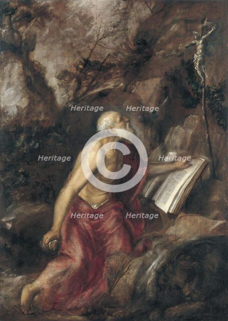 The penitent Saint Jerome. Artist: Titian (1488-1576)