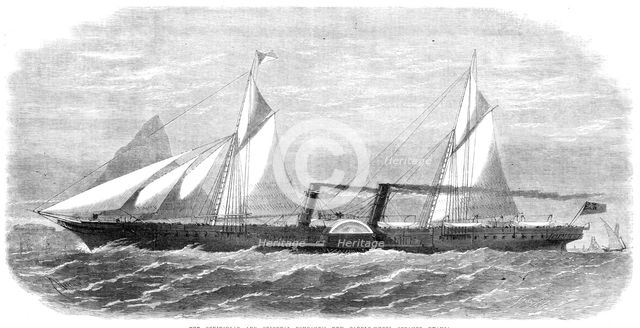 The Peninsular and Oriental Company’s new paddle-wheel steamer Nyanza, 1864. Creator: Smyth.