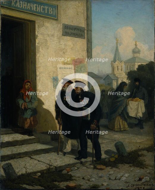 The Pension Day, 1878. Artist: Solomatkin, Leonid Ivanovich (1837-1883)