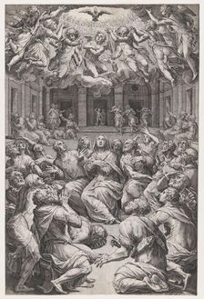 The Pentecost, 1574. Creator: Cornelis Cort