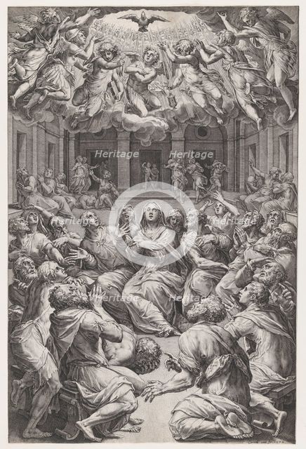 The Pentecost, 1574. Creator: Cornelis Cort.