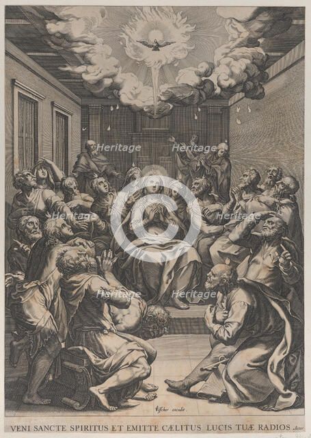 The Pentecost, 1574. Creator: Claes Jansz Visscher.