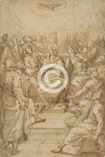 The Pentecost (The Descent of the Holy Spirit), ca. 1576. Creator: Cesare Nebbia.