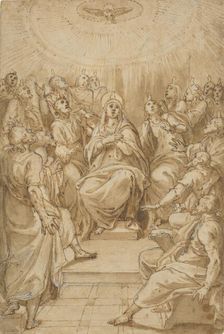 The Pentecost (The Descent of the Holy Spirit), ca. 1576. Creator: Cesare Nebbia