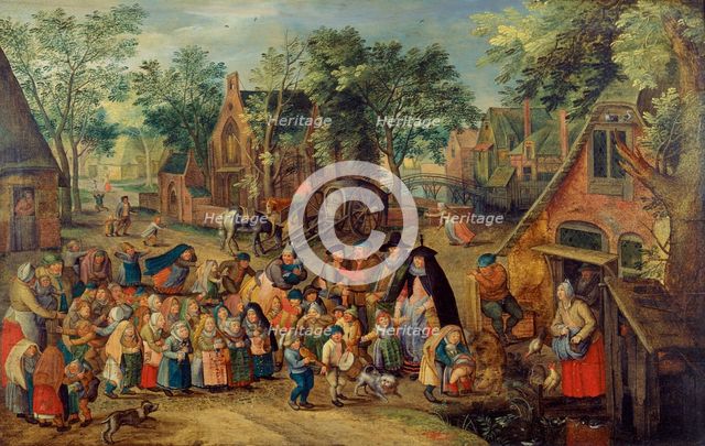 The Pentecost Bride Game, c. 1620. Artist: Brueghel, Pieter, the Younger (1564-1638)