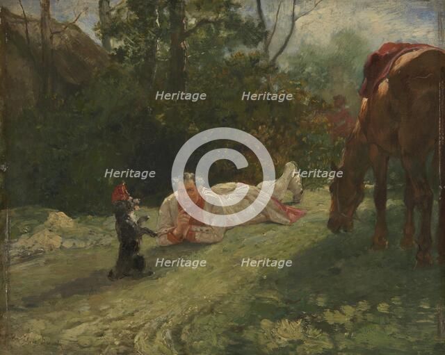 The Performing Dog, c. 1875. Artist: Brown, John Lewis (1829-1890)