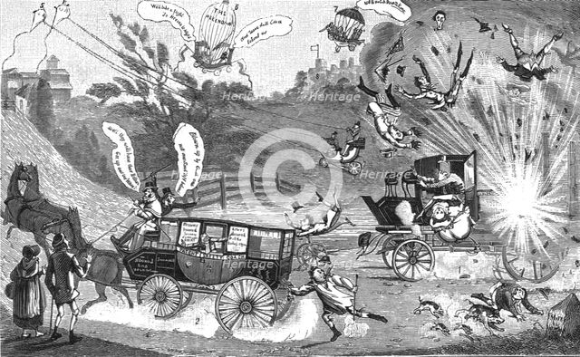''The Perils of Steam Coaches circa1810', 1888. Creator: Unknown.