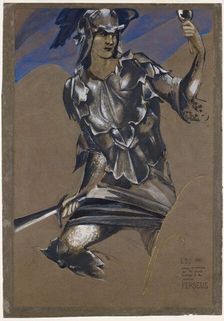 The Perseus Series - Study of Perseus in Armour..., mid-late 19th century. Creator: Sir Edward Coley Burne-Jones