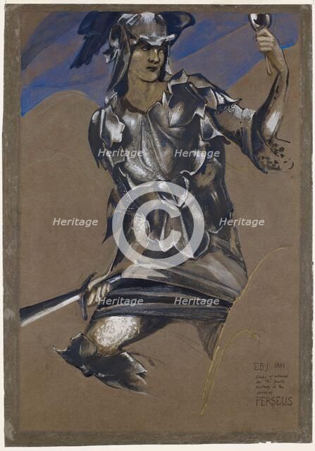 The Perseus Series - Study of Perseus in Armour..., mid-late 19th century. Creator: Sir Edward Coley Burne-Jones.