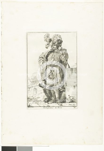 The Persian Ambassador, plate eighteen from Caravanne du Sultane à la Mecque, 1748. Creator: Joseph-Marie Vien the Elder.