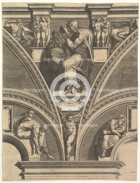 The Persian Sibyl; from the series of Prophets and Sibyls in the Sistine Chapel , 1570-75. Creator: Giorgio Ghisi.