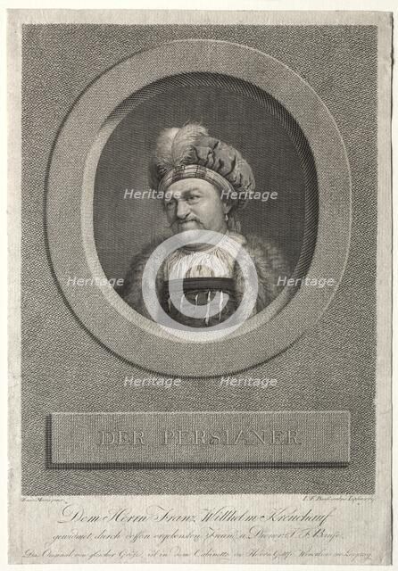 The Persian - Portrait of Franz Wilhelm Kreuchauf, 1869. Creator: Johann Friedrich Bause (German, 1738-1814).