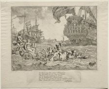 The Personification of Amsterdam Riding in Neptune's Chariot, 1701. Creator: Ludolf Backhuysen (Dutch, 1631-1708); Ludolf Backhuysen (Dutch, 1631-1708)