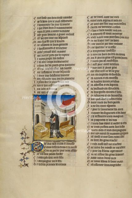 The Personification of False Pretence with Gold Pieces; Roman de la Rose, about 1405. Creator: Unknown.