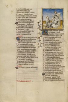 The Personification of Reason Enthroned and Instructing the Lover on Love, about 1405. Creator: Unknown