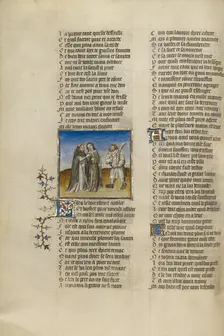The Personifications of False Pretence and Abstinence before Resistance, about 1405. Creator: Unknown