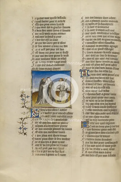 The Personifications of False Pretence and Abstinence before Resistance, about 1405. Creator: Unknown.