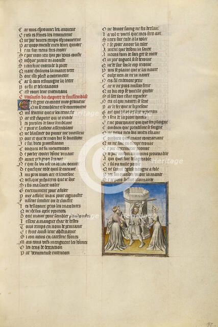 The Personifications of Franchise and Pity Attacking Resistance; Roman de la Rose, about 1405. Creator: Unknown.