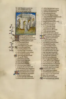 The Personifications of Resistance, Shame, Anxiety, and Bad Mouth Watching..., about 1405. Creator: Unknown