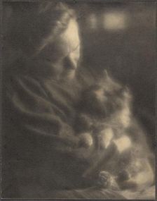 The Pet Angora (Portrait of a Woman with Cat), about 1910. Creator: Louis Fleckenstein