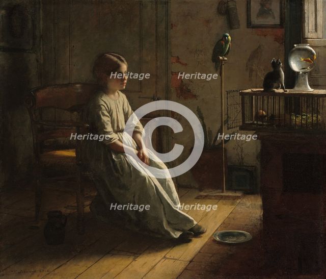 The Pets, 1856. Creator: Eastman Johnson.